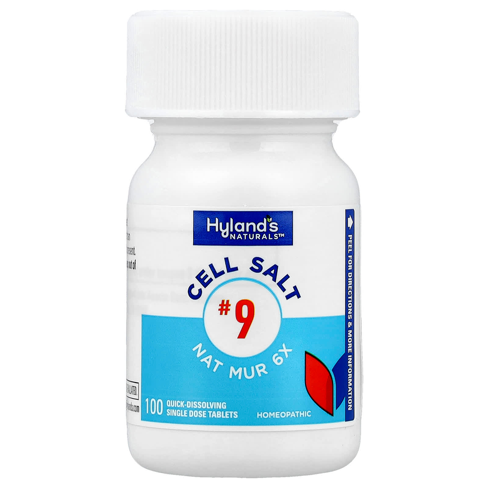 Hyland's Naturals, Cell Salt # 9, Nat. Mur 6X, 100 быстрорастворимых отдельных таблеток