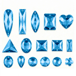 Набор пришивных стеклянных страз “Blue Lake” (микс форм)