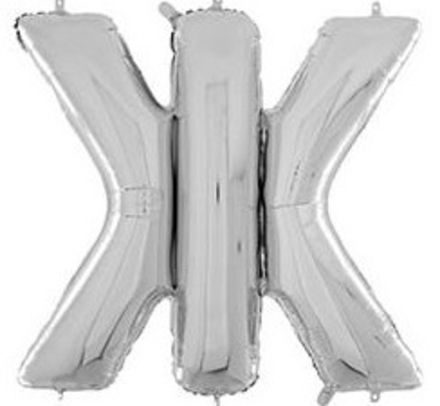 Буква "Ж" серебро 65 см