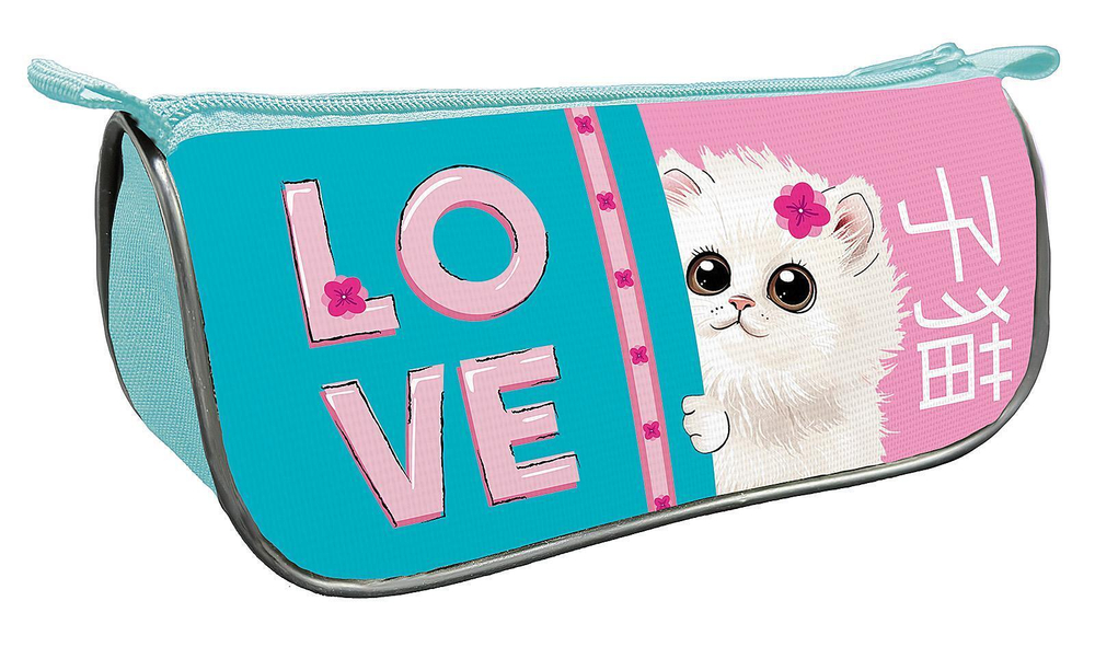 Пенал-косметичка объемный на молнии премиум 220/105/65 "Fluffy 2025" печать на ткани