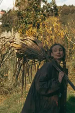 Парка Choompu оверсайз коричневая