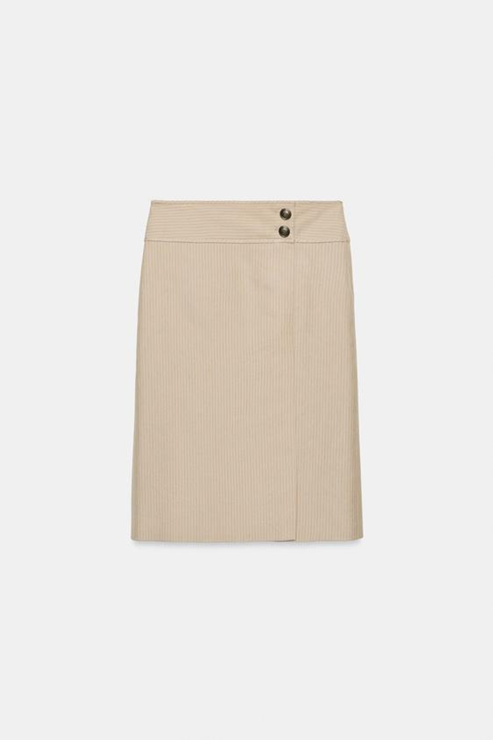 ZARA ЮБКА ПРЯМОГО КРОЯ В ПОЛОСКУ — ZW COLLECTION, БЕЖЕВЫЙ
