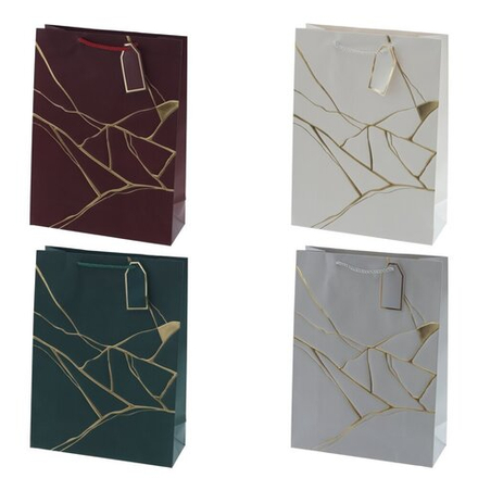 GAEM Пакет подарочный L (бумага 210г/м2, блок 12шт), L31 W12 H42 см, 4в.