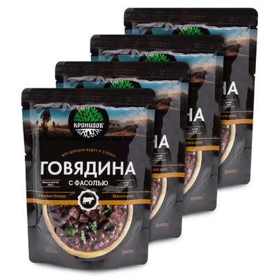 Готовое блюдо "Говядина с фасолью" 250 г. (Кронидов) 4шт*250гр, 1кг