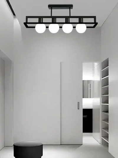 Люстра потолочная на кухню,в гостиную,светильник лофт,черный,E27,AYHOME