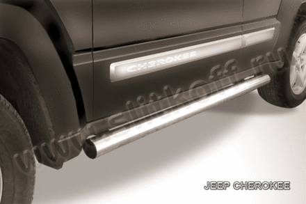 Пороги из нержавейки Jeep Cherokee KK (2007-2012) d76 труба