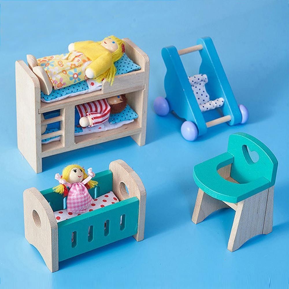 Набор детской мебели из дерева &quot;Детская спальная комната&quot; JAXTOY Kids Bedroom 9 piece