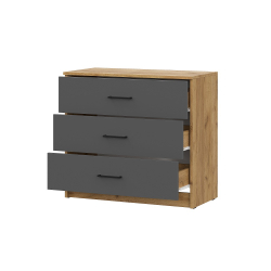 Комод Вена КМ 101, Дуб золотой, Графит серый