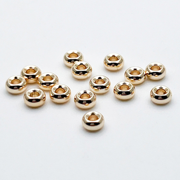 Бусина, цвет золото, размер 4*2 мм, цена за 10 штук