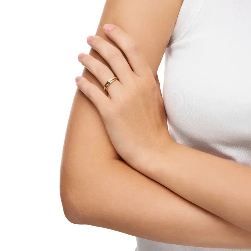 Кольцо Три в Ряд – Золото