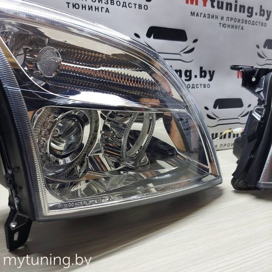 Передние фары angel eyes chrome для Opel Vectra C