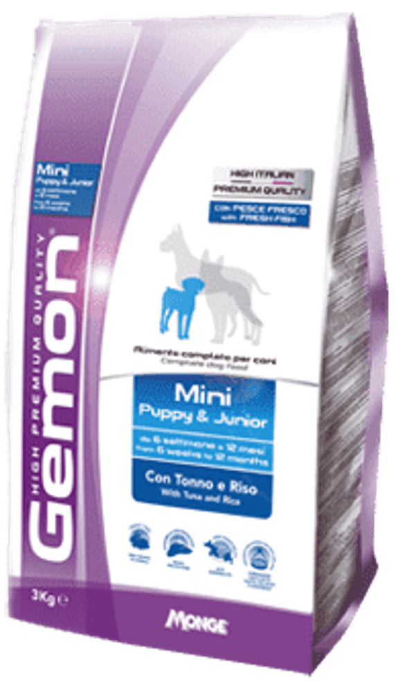 *Gemon 1кг Dog Mini корм для щенков мелких пород тунец с рисом (Уценка)