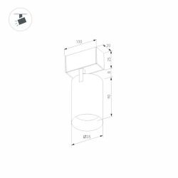 Светильник MAG-SPOT-25-R90-9W Warm3000 (BK, 30 deg, 24V) (Arlight, IP20 Металл, 5 лет) 033677