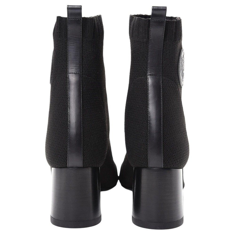 HERMES Volver Cotton Fabric Ankle Boots 6cm Women"s Black