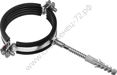 ЗУБР 2 1/2″ трубный хомут с сантехнической шпилькой и дюбелем, цинк, 1 шт (37866-75-80_z01)