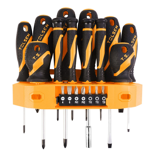 TOLSEN (TT20183) Набор отверток "GRIPro", вставки(биты), подвесной, 19 предметов