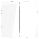 Выключатель встраиваемый VOLTUM S70 для жалюзи 10А, (белый глянцевый)