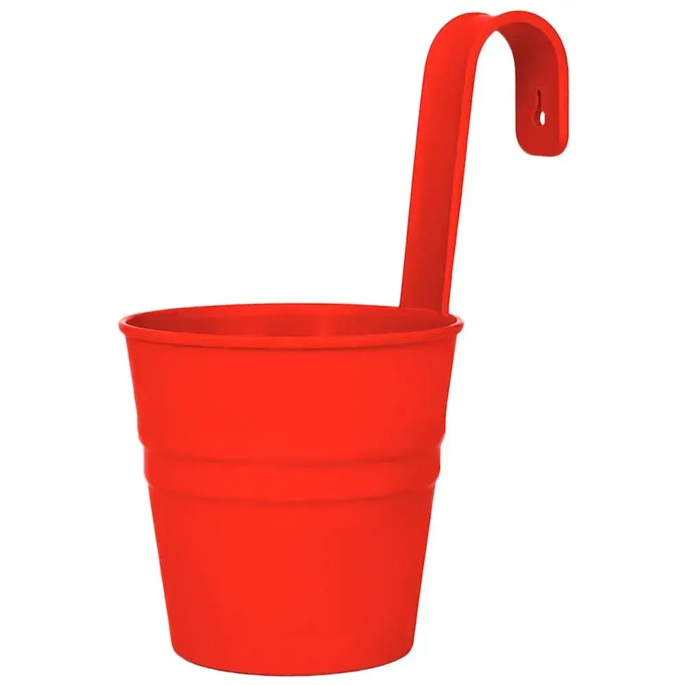 Кашпо-ведро настенное декоративное красный 135х250мм