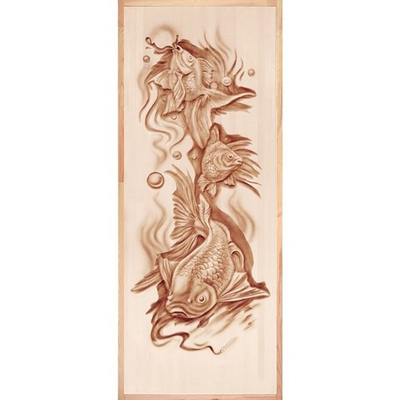 Дверь массив "Золотые рыбки"