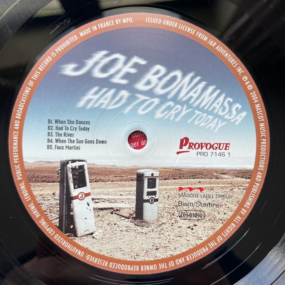 Виниловая пластинка LP Joe Bonamassa Had To Cry Today (Европейский Союз 2012)