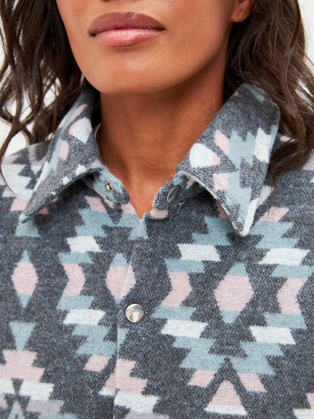 Рубашка Kefirmaykifer оверсайз Этно розово-голубая