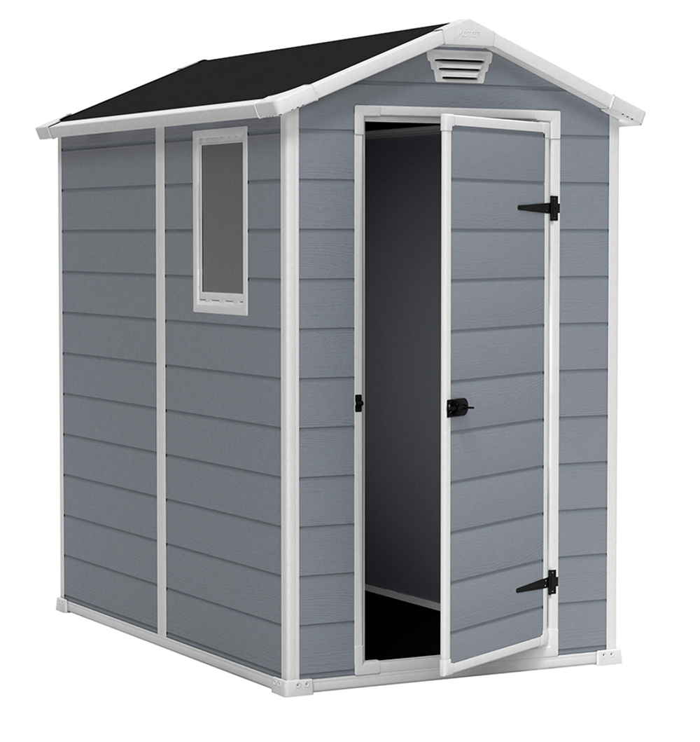 Пластиковый сарай Keter Manor 4x6, серый
