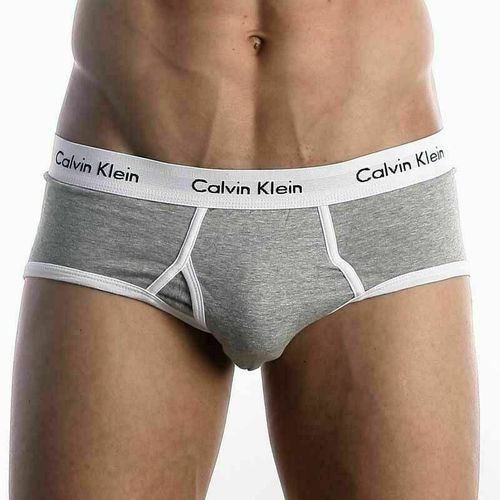 Мужские трусы брифы Calvin Klein 365 Grey White Brief