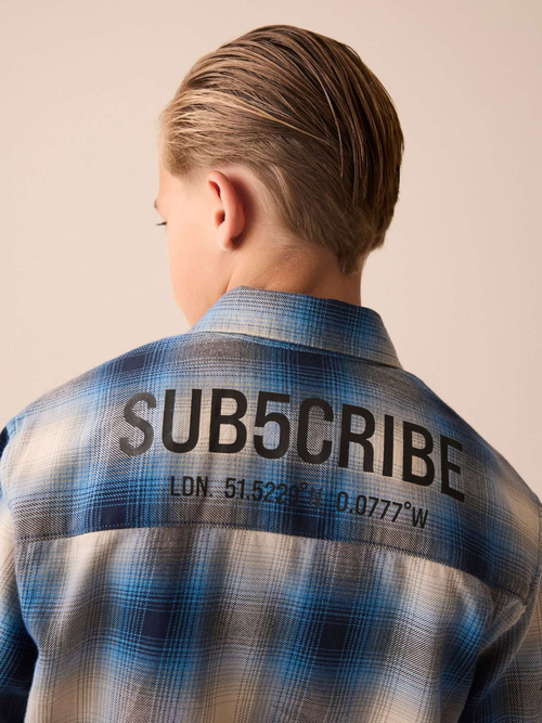 Рубашка для мальчика Next E31-743, Синий, Кремовый