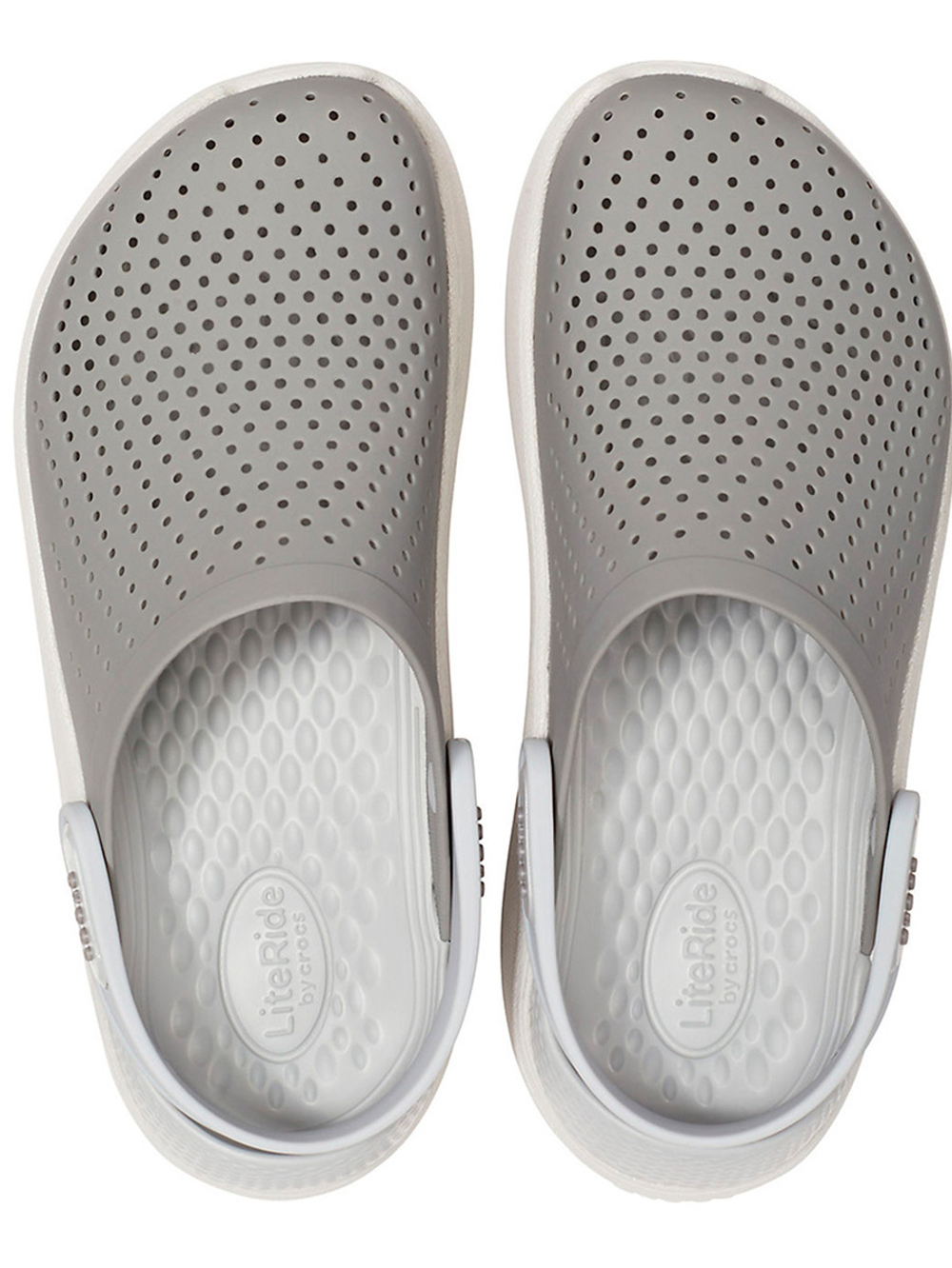 Сабо Crocs мягкие с перфорацией, серые, 38