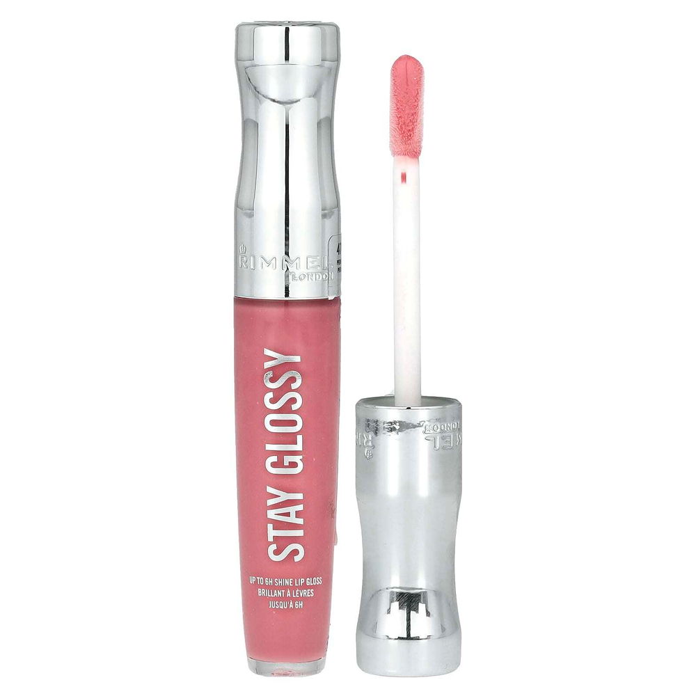 Rimmel London, Stay Glossy, блеск для губ, 470 Perfect Peony, 5,5 мл (0,18 унции)