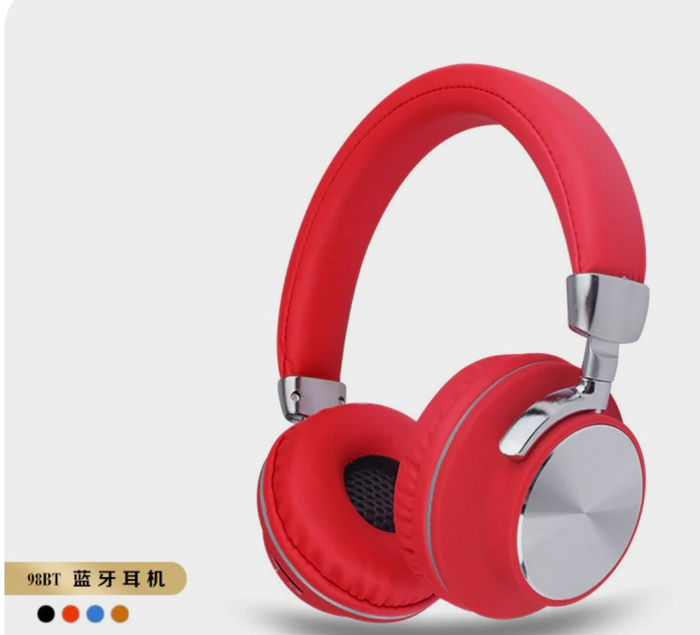 Bluetooth  наушники Music 98BT red, беспроводные наушники, гарнитура, красные