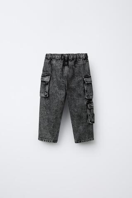 ZARA ДЖИНСЫ КАРГО, СЕРЫЙ