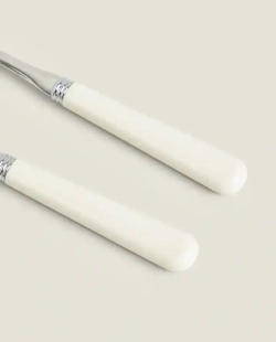 ZARA HOME СЕРВИРОВОЧНЫЙ НАБОР ДЛЯ САЛАТА ИЗ НЕРЖАВЕЮЩЕЙ СТАЛИ (НАБОР ИЗ 2 ПРЕДМЕТОВ), КРЕМОВЫЙ