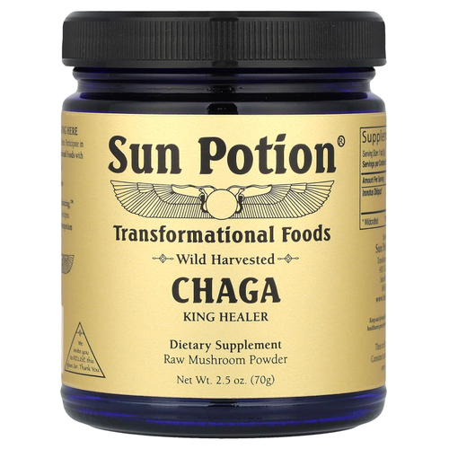 Sun Potion, чага, порошок из сырых дикорастущих грибов, 70 г(2,5 унции)