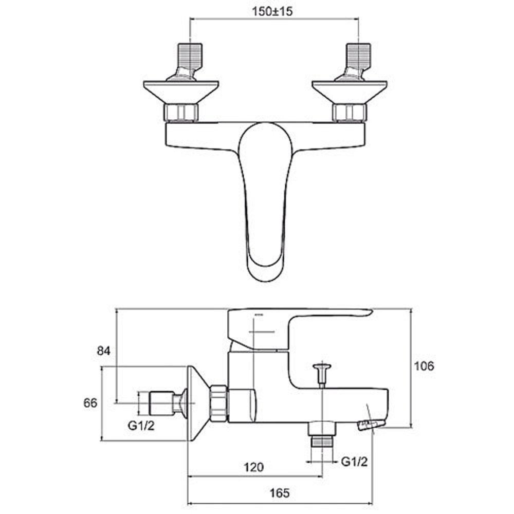 Смеситель для ванной Jacob Delafon July E16033-4-CP