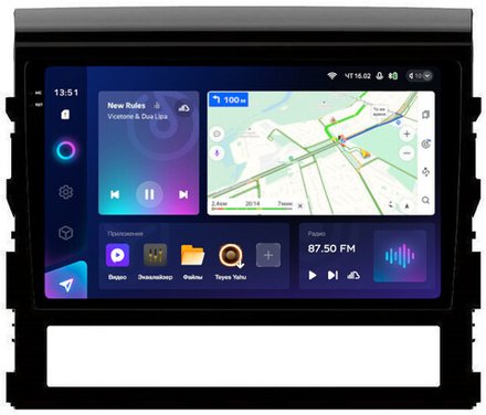 Магнитола для Toyota Land Cruiser 200 2015-2021 (без JBL) - Teyes CC3-2K монитор 9.5" 2K QLED на Android 10, ТОП процессор, CarPlay, 4G SIM-слот