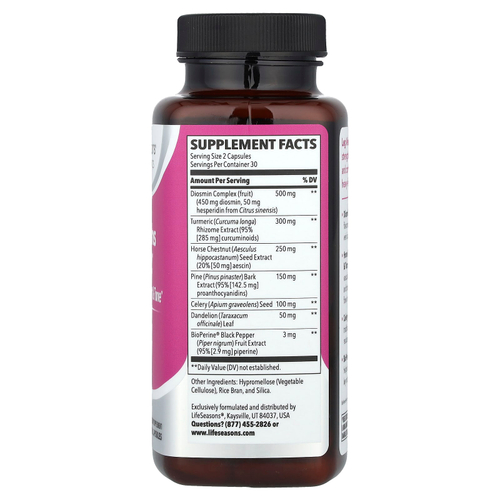 LifeSeasons, Therapeutics, Leg Veins Tone-R ™, 60 растительных капсул