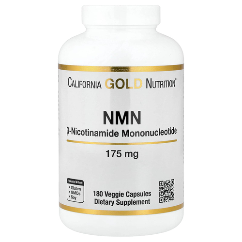 California Gold Nutrition, NMN, 175 мг, 180 растительных капсул