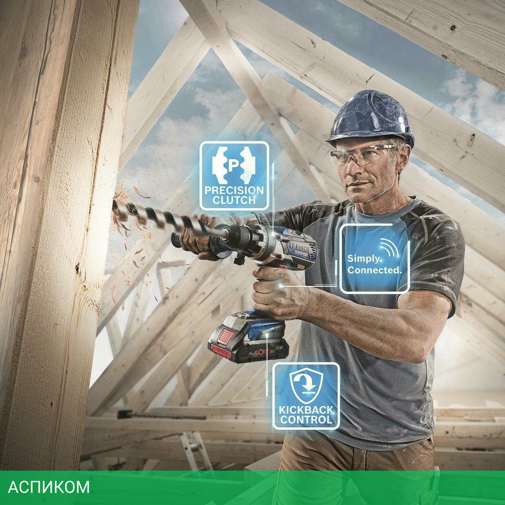 Дрель-шуруповерт Bosch GSR 18V-110 C Professional с 2-мя АКБ, кейс (06019G010C)