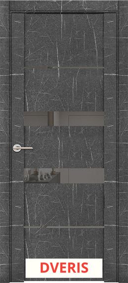 Межкомнатная дверь UniLine Loft 30037/1 ПО (Торос Графит/Серое зеркало)