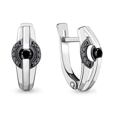 942422Ч Серьги из Золота с бриллиантами из коллекции "Blackberry"