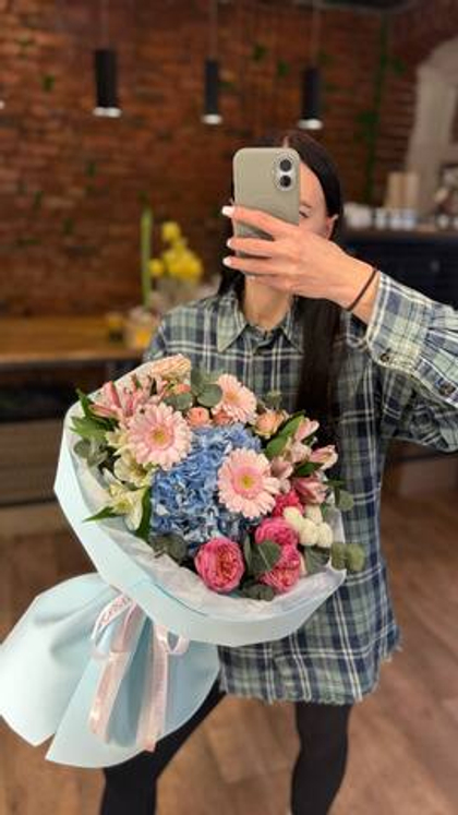 Букет голубая нежность