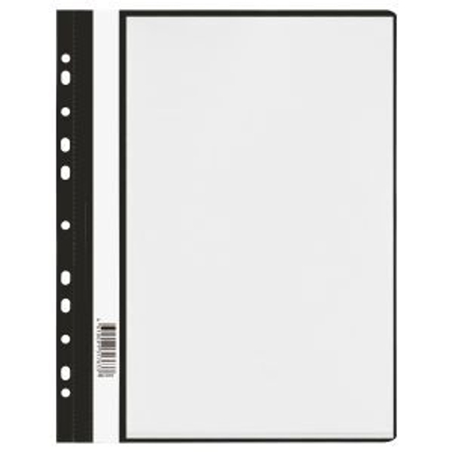 Папка-скоросшиватель с 10 вкладышами СТАММ с перфорацией, А4, 160мкм, пластик, черная