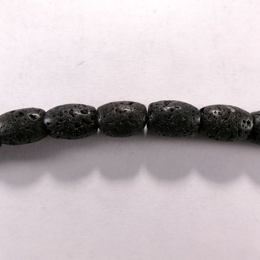 Бусина из лавового камня, фигурная, 10x14 мм (цилиндр, гладкая)