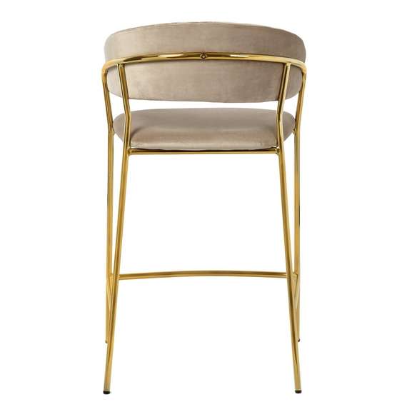 Полубарный стул Turin бежевый с золотыми ножками