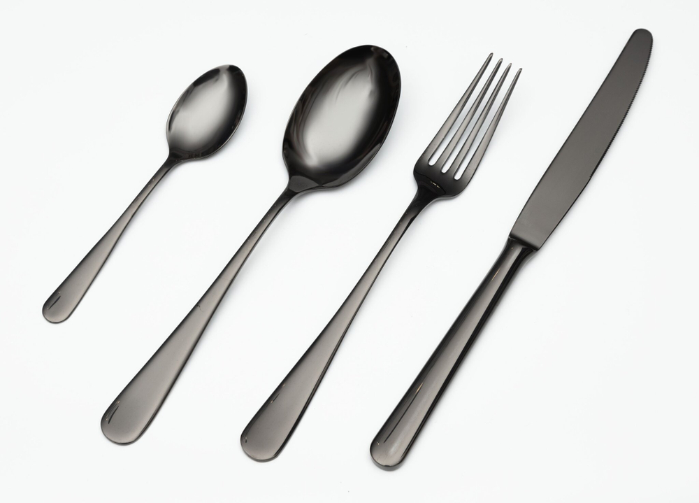 Набор столовых приборов на 6 персон 24 предмета Belo Inox Duna черный
