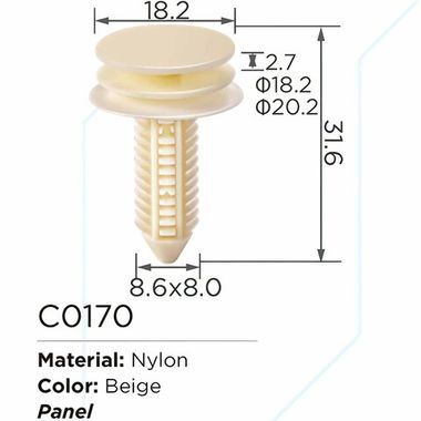 Клипса для крепления внутренней обшивки а/м GM пластиковая (100шт/уп.) Forsage клипса C0170( GM )