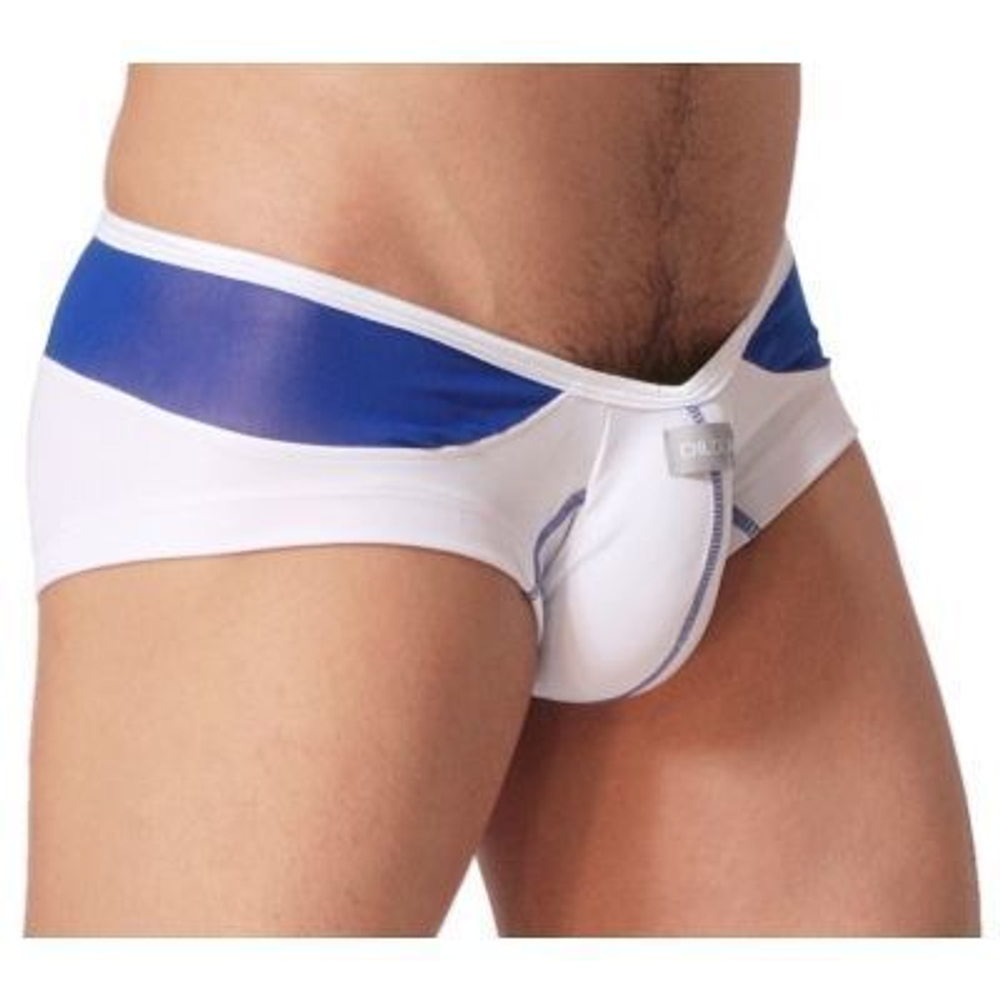 Мужские трусы хипсы бело-голубые Dildex White Blue Hip Boxer