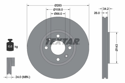 TEXTAR - 92111603-TET - Brake Disc