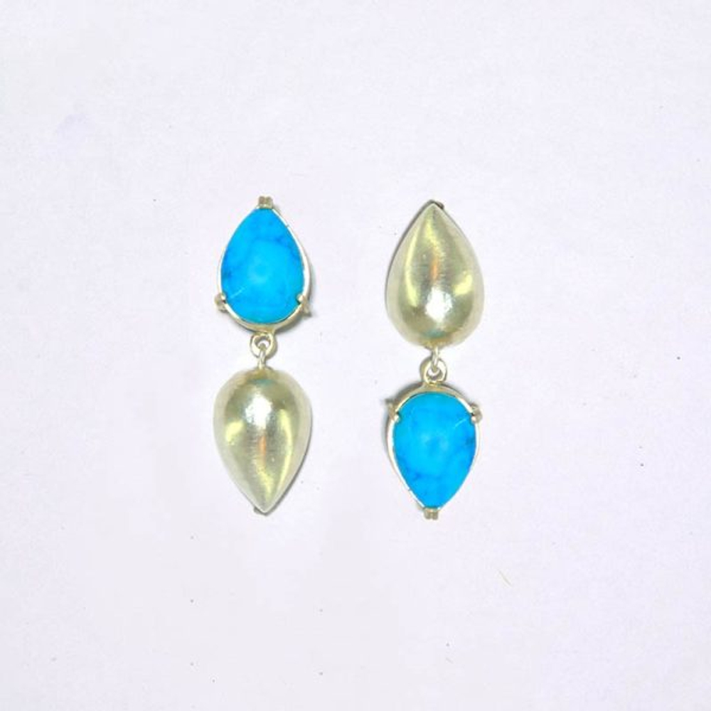 Серебряные серьги с бирюзой Arte Gonbad Abi 20220261 Иран